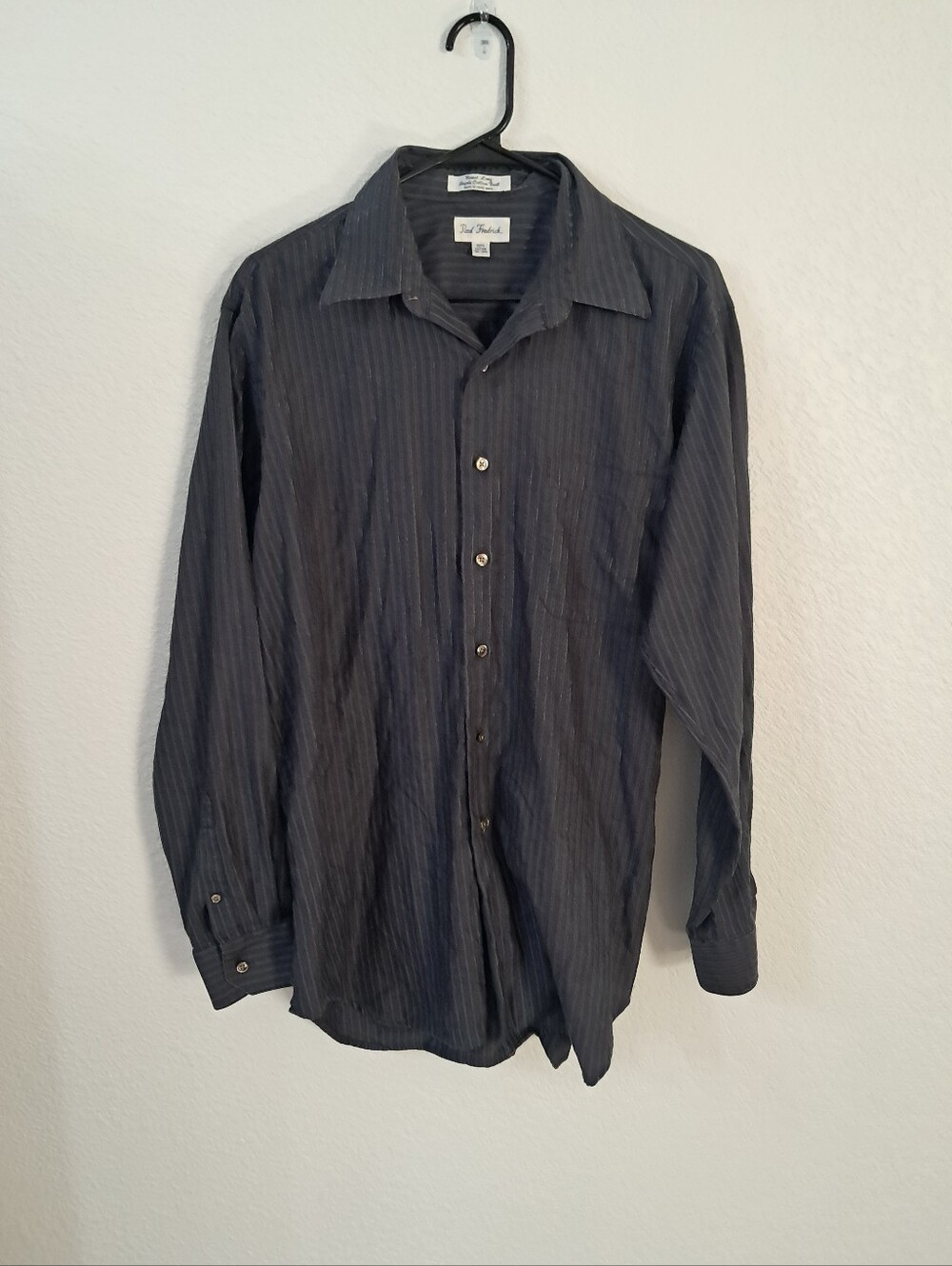Paul Frederick Men's Button Down Shirt 16-35 Gray 100% Cotton Preppy Classic